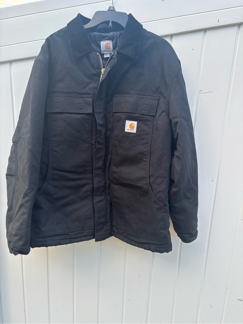 Carhartt Black Men's Work Field Jacket with Logo Patch